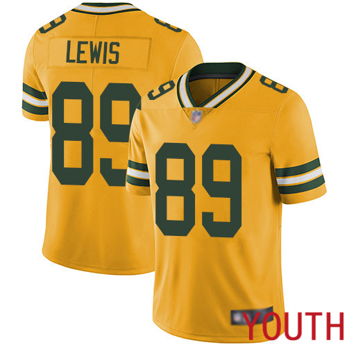 Green Bay Packers Limited Gold Youth #89 Lewis Marcedes Jersey Nike NFL Rush Vapor Untouchable